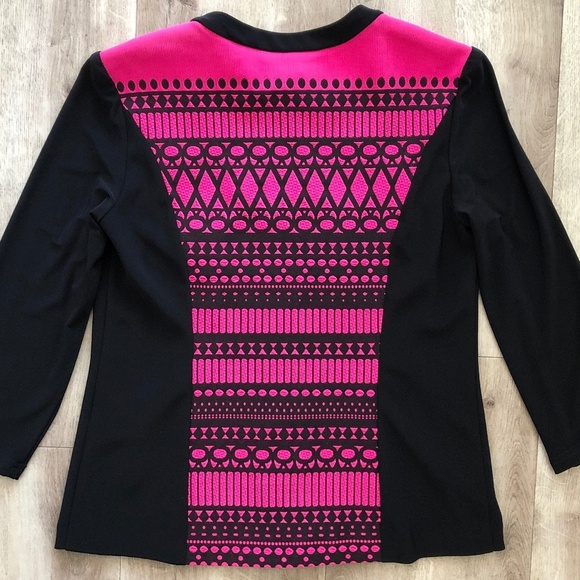 JOSEPH RIBKOFF, Black, Pink, Print, Full Zip, Jacket, Size 12, Nice Condition - Picture 7 of 12